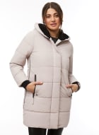 Vegan Down Quilted Coat, Oatmeal