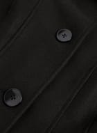 Shirt Collar Wool Blend Coat, Black