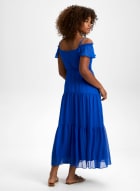 Ruffle Detail Maxi Dress, Mediterranean Blue