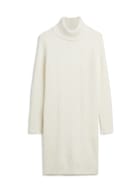 Argyle Turtleneck Sweater Dress, Ivory
