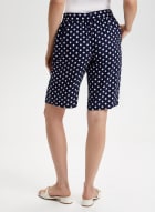 Pull-On Polka Dot Shorts, Navy & White
