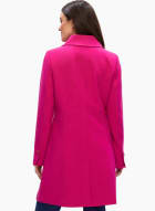 Button Front Tricotine Trench Coat, Deep Pink
