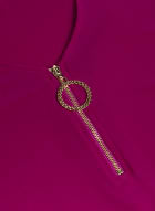 Zip Detail Tunic Top, Beetroot Pink