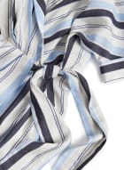 Stripe Print Faux Wrap Dress, Blue Pattern
