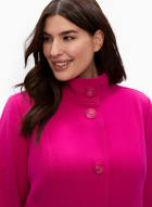 Button Front Tricotine Trench Coat, Deep Pink 