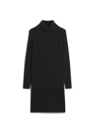 Argyle Turtleneck Sweater Dress, Black