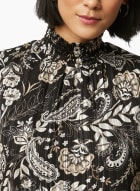 Sleeveless Floral Top, Black Pattern