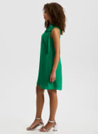 Sleeveless Mock Neck Dress, Palm Green