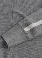 Contrast Stripe Mock Neck Sweater, Medium Grey Mix