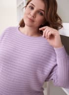 Long Sleeve Stripe Detail Sweater, Pale Iris