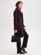 Button Front Coat, Mulberry