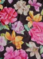 Floral Print Top, Black Pattern