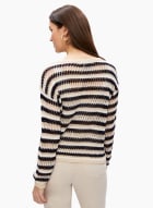Stripe Print Sweater, Mushroom Mix