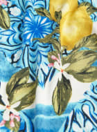 Lemon & Stripe Print Pyjama Top, Blue Pattern