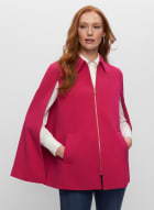 Cape Detail Tricotine Trench Coat, Tulip
