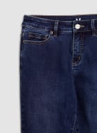 Slit Hem Straight Leg Jeans, Blueberry