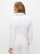Joseph Ribkoff - Studded Motto Jacket, White