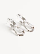 Boucles d'oreilles à anneaux ouverts et cristaux, Argent