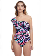 Profile by Gottex - Zebra Print One-Piece Swimsuit, Multicolour