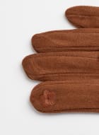 Quilted Faux Suede Gloves, Coconut