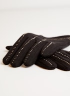 Faux Suede Gloves, Charcoal