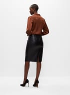 Vegan Leather Skirt, Black