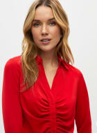 Ruched Satin Blouse, Lava