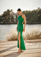 BA Nites - Cutout Halter Neck Dress, Mint Green