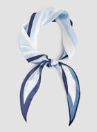 Foulard de style cravate à motif rayé, Bleu dauphin