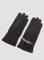 Chain Detail Gloves, Black