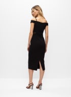 BA Nites - Strap Detail Crepe Dress, Black