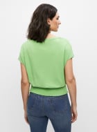 T-shirt à taille smockée, Vert clair