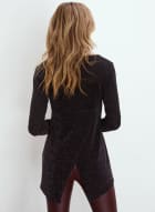 Shimmer Detail V-Neck Tunic, Black Pattern