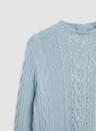 Cable Stitch Sweater, Powder Blue