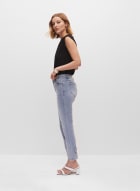 Bow Detail Slim Leg Jeans, Blueberry