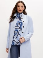 Button Front Trench Coat, Stream Blue