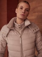 Quilted Vegan Down Coat, Off White