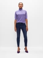 Elbow Sleeve Turtleneck Sweater, Orchid 