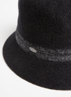 Wool Blend Cloche Hat, Black