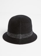 Chapeau cloche à bordure contrastante, Noir