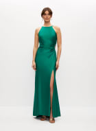 BA Nites - Cutout Halter Neck Dress, Mint Green