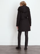 Manteau matelassé à zip asymétrique, Noir