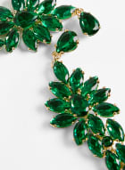 Teardrop Crystal Chandelier Earrings, Green