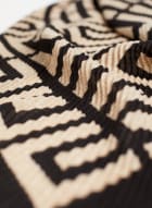 Foulard plissé à motif géométrique, Beige