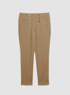 Madison Button Detail Pull-On Pants, Amber