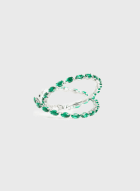 Boucles d'oreilles à anneau avec pierres à facettes, Vert menthe