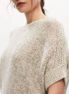 Batwing Sleeve Sweater, White Pattern