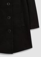 Manteau en laine mélangée extensible, Noir