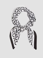 Foulard carré à motif de cercles, Noir et blanc