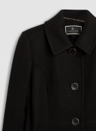 Manteau en laine mélangée extensible, Noir